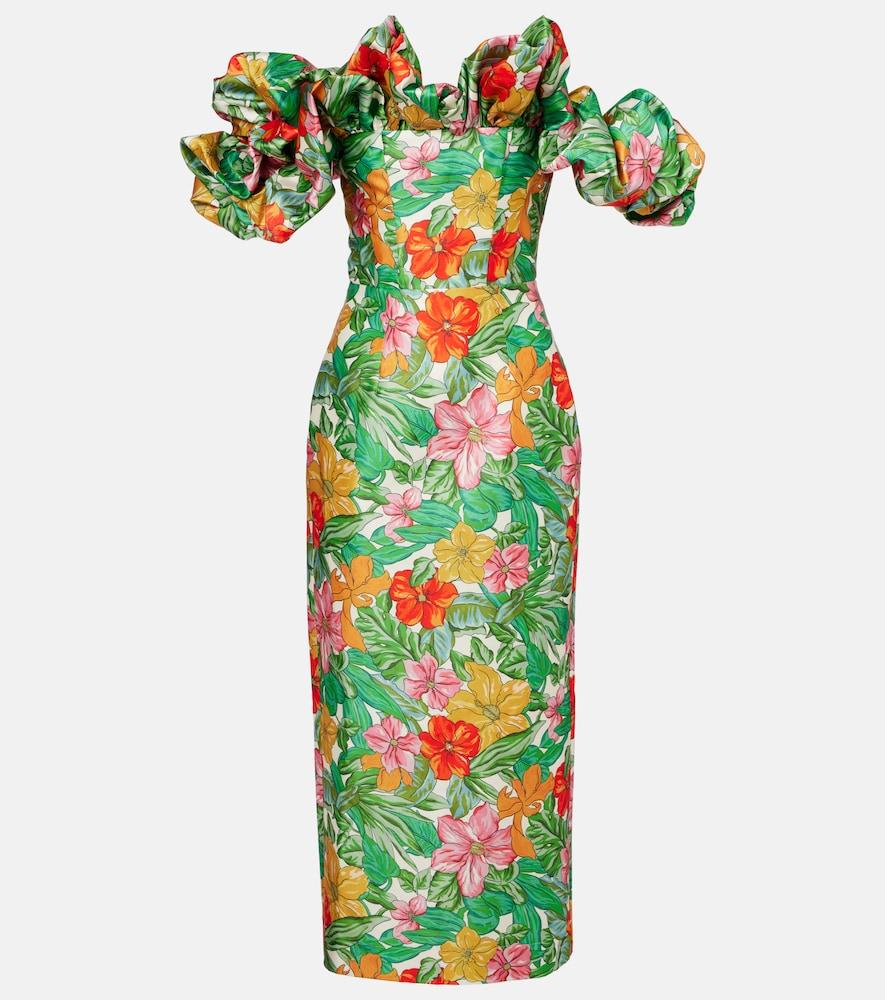 alémais printed off-shoulder maxi dress