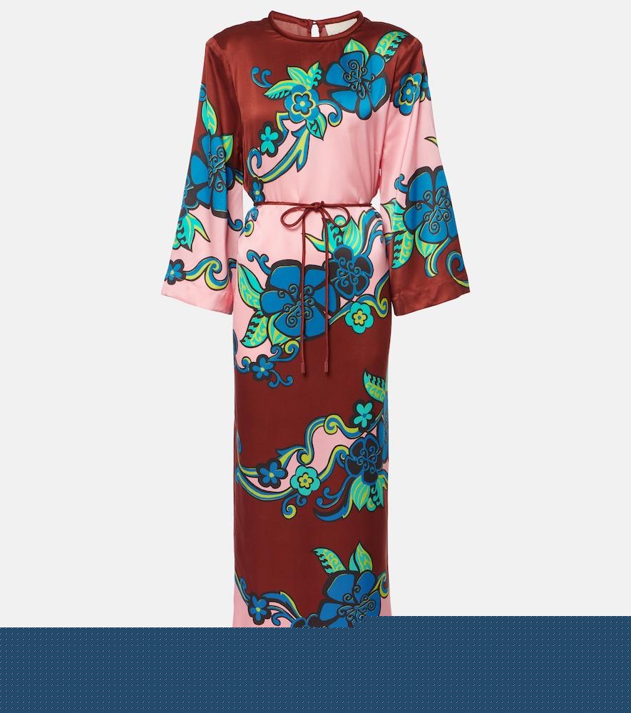 alémais printed silk satin maxi dress