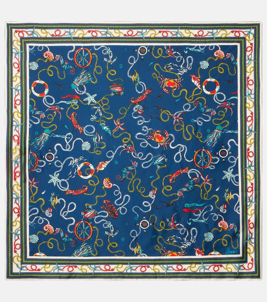 alémais printed silk twill scarf