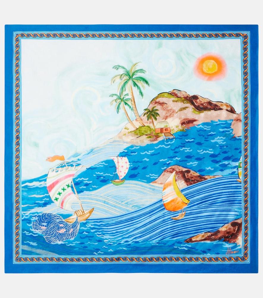 alémais printed silk twill scarf