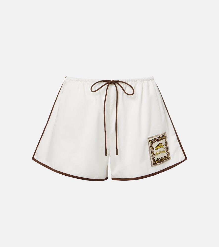 alémais scuba patch-appliqué cotton shorts