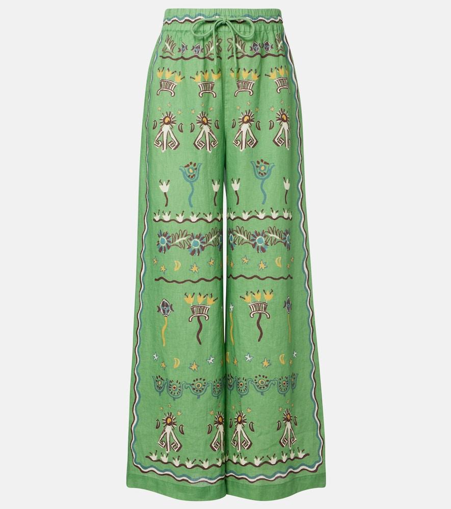 alémais sun dancer linen wide-leg pants