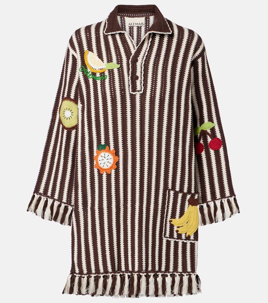 alémais sundae crochet embroidered cotton kaftan