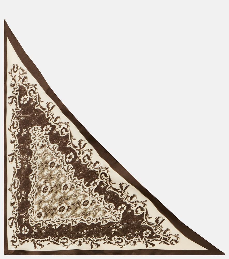 alémais violet floral silk scarf