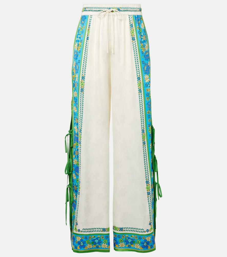 alémais vivianna printed high-rise wide-leg pants