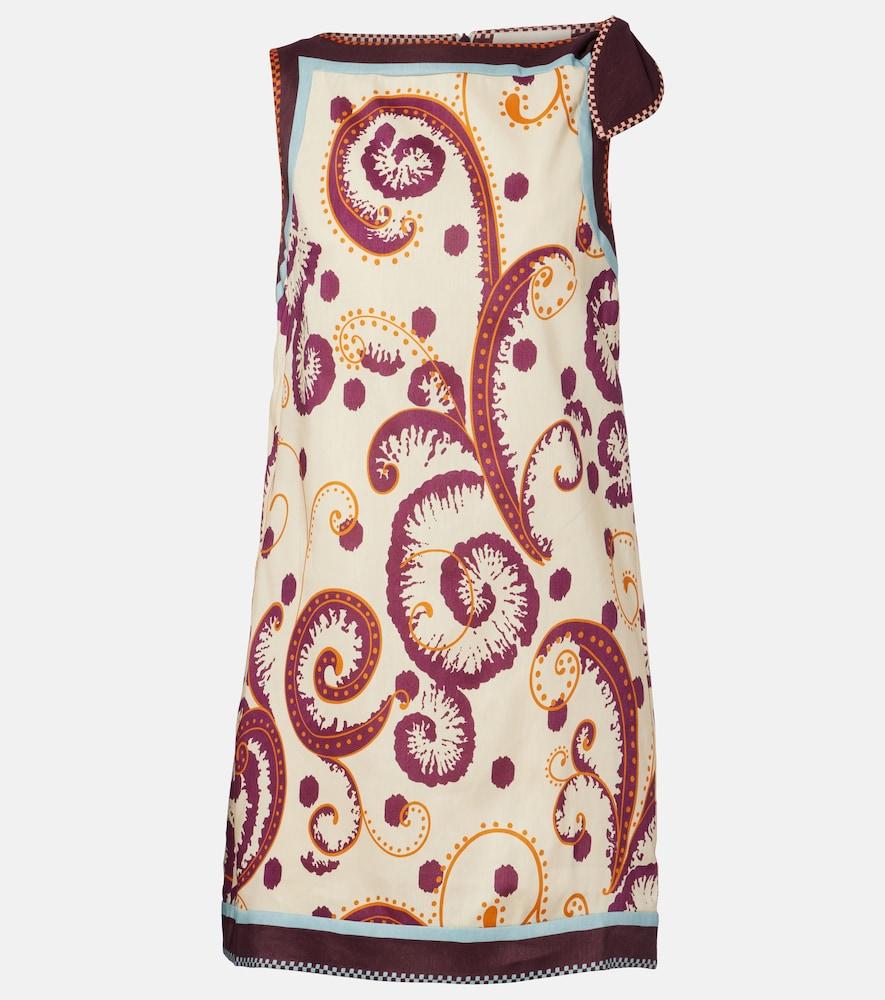 alémais wilson printed linen and silk minidress