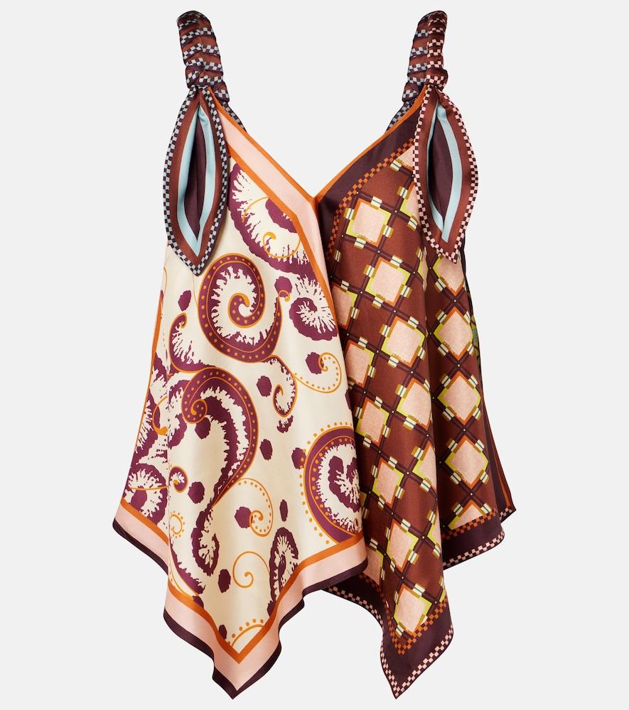 alémais wilson printed silk twill top