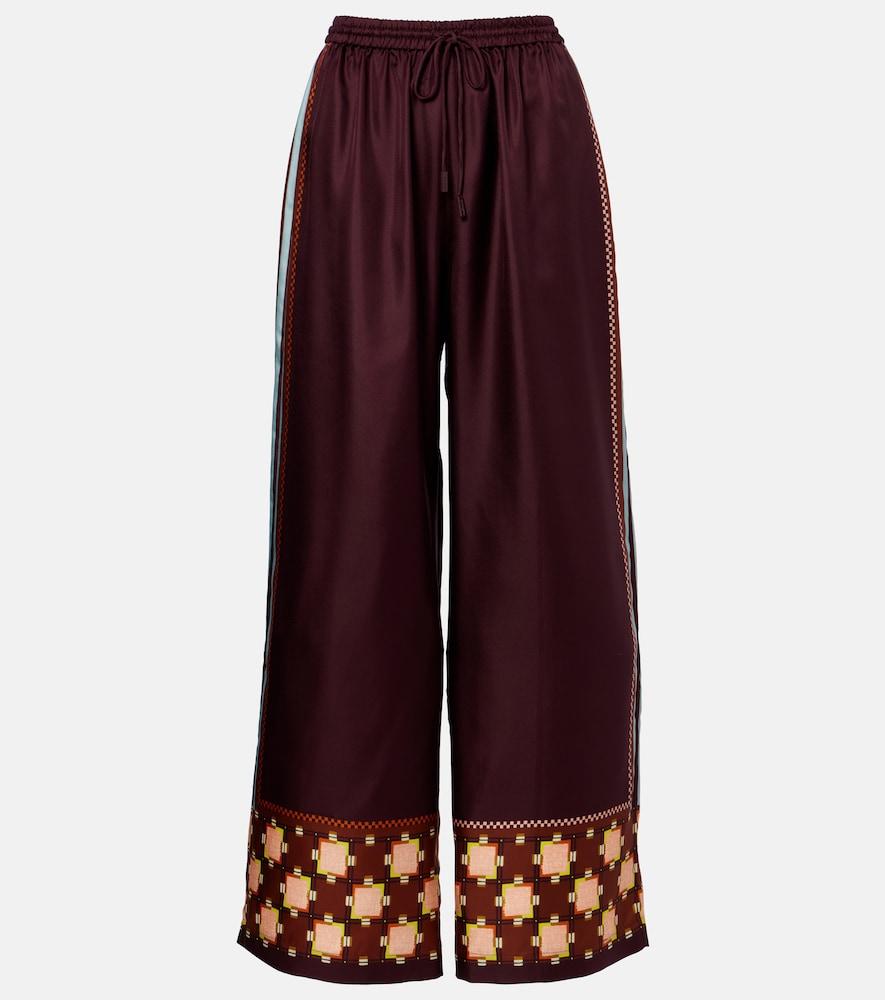 alémais wilson silk twill wide-leg pants
