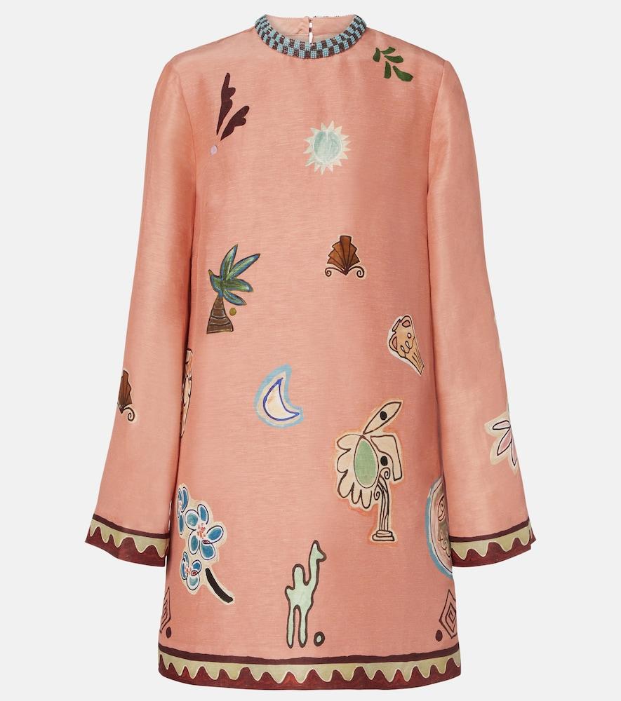 alémais x lrnce laurence linen and silk minidress