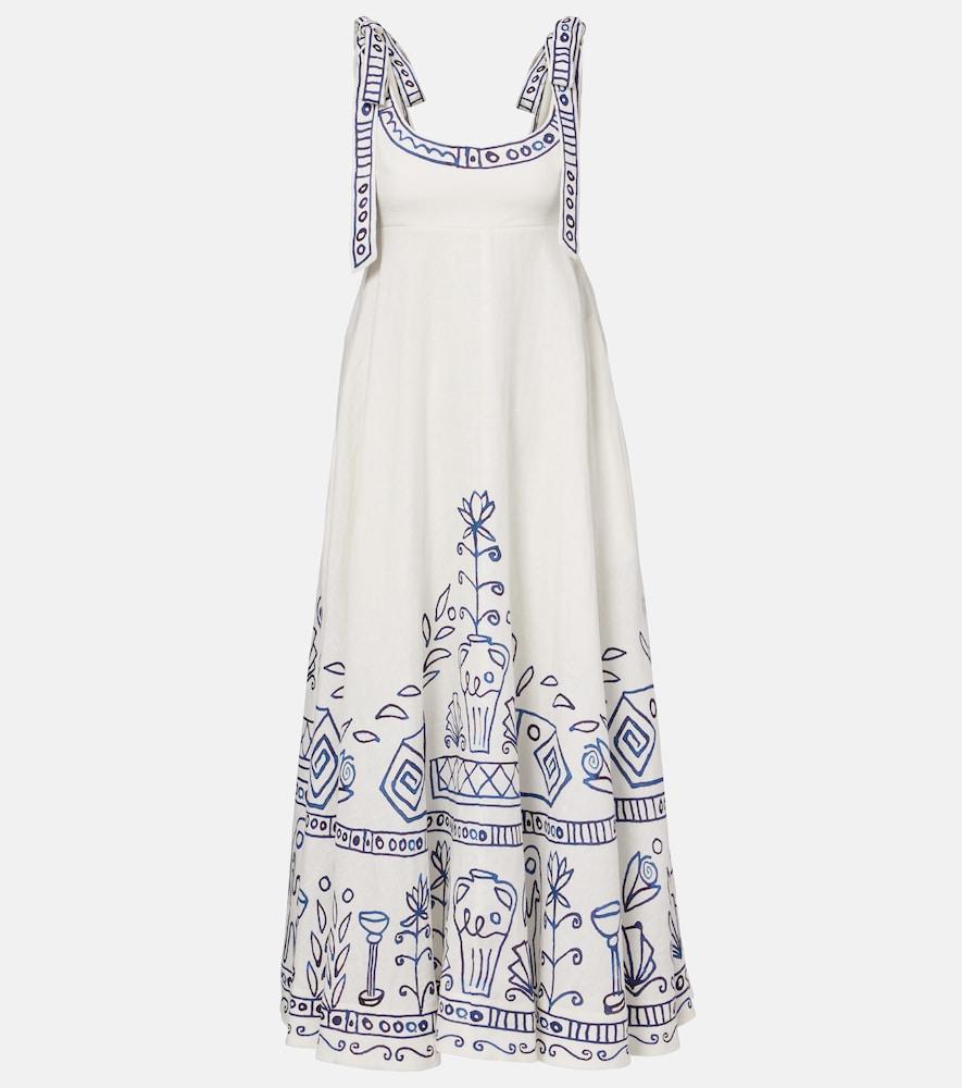 alémais x lrnce leela printed linen maxi dress