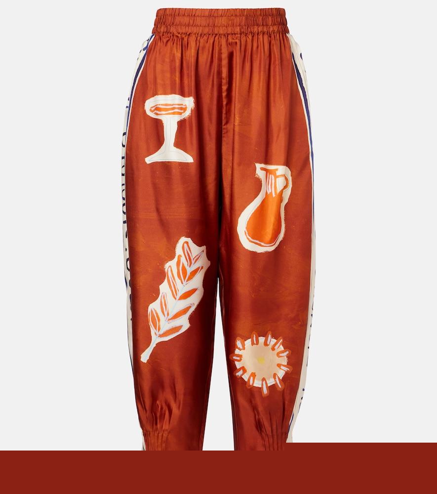 alémais x lrnce soleil d'amour silk tapered pants