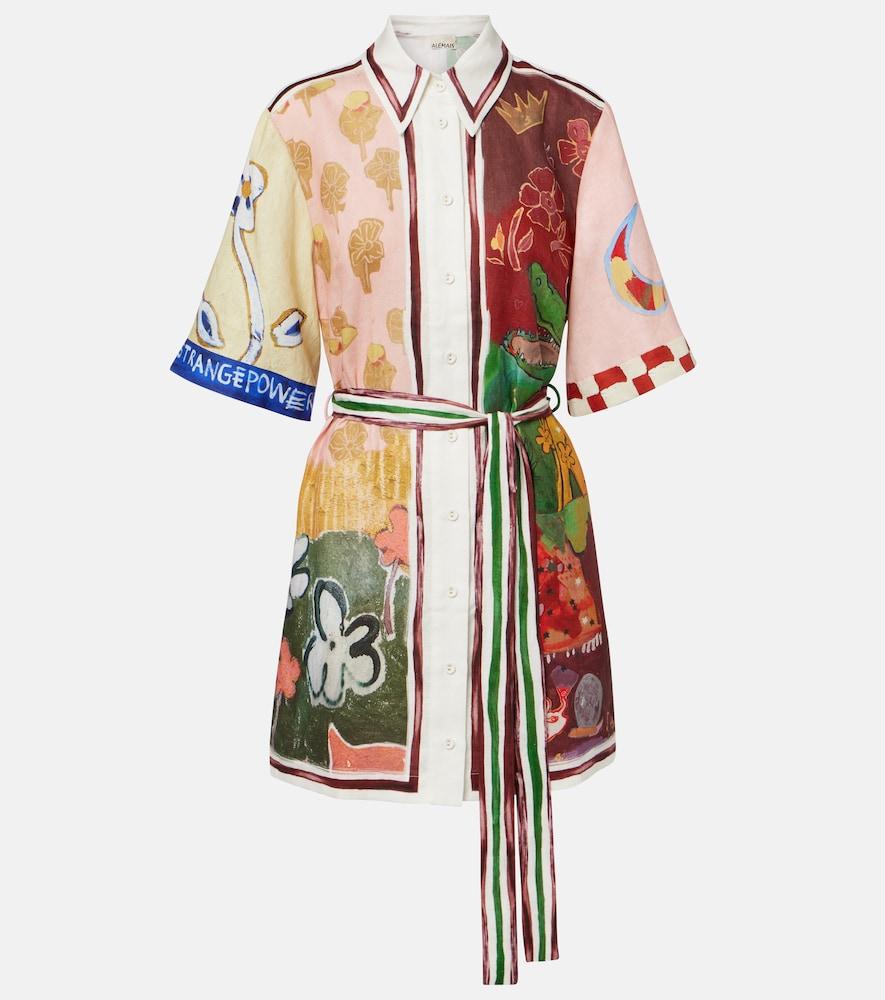 alémais x mlak tangible love printed linen minidress