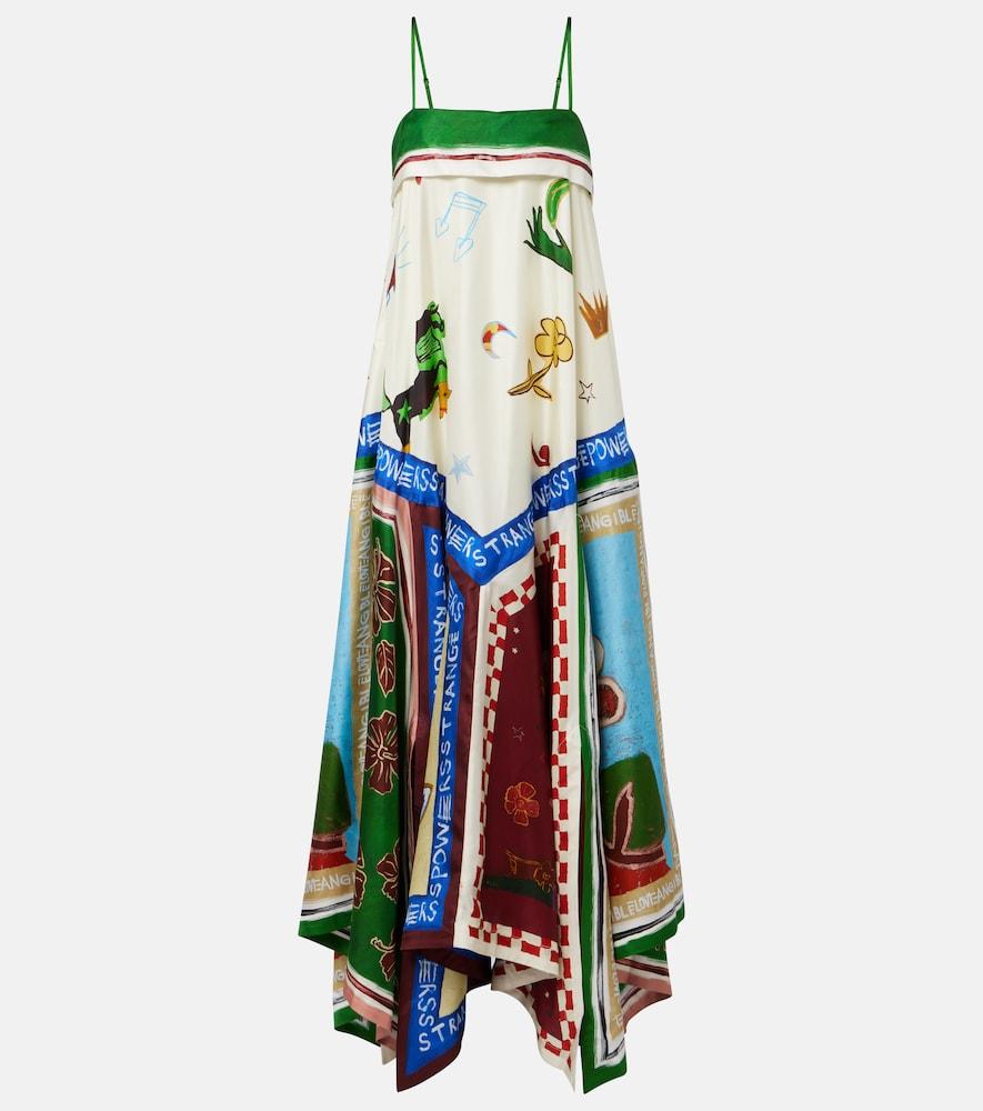 alémais x mlak tangible love printed silk midi dress