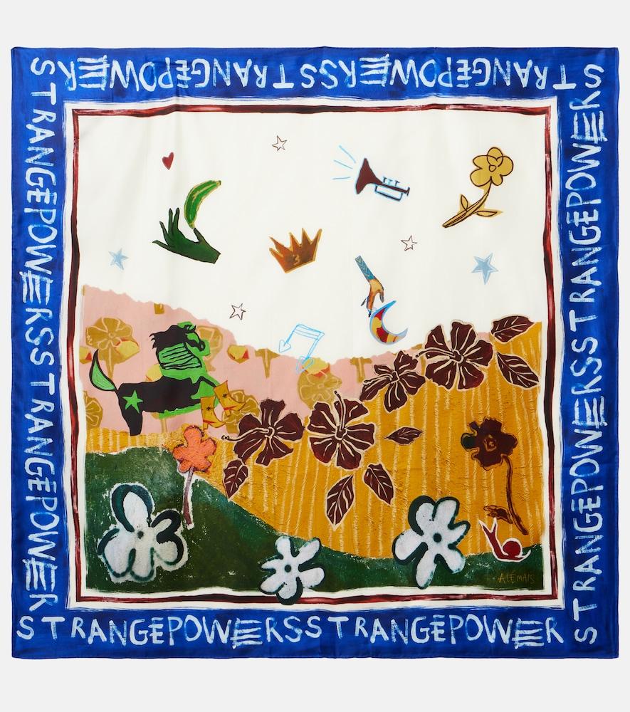 alémais x mlak tangible love printed silk twill scarf
