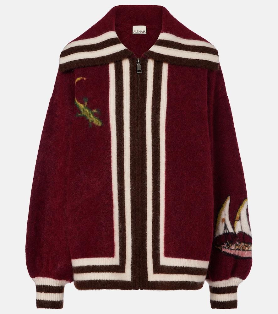 alémais x mokshini mohair and wool-blend cardigan