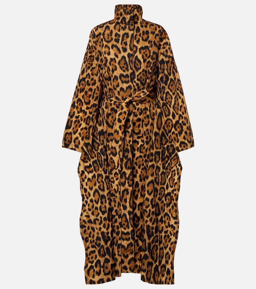 alaïa animal-print taffeta trench coat