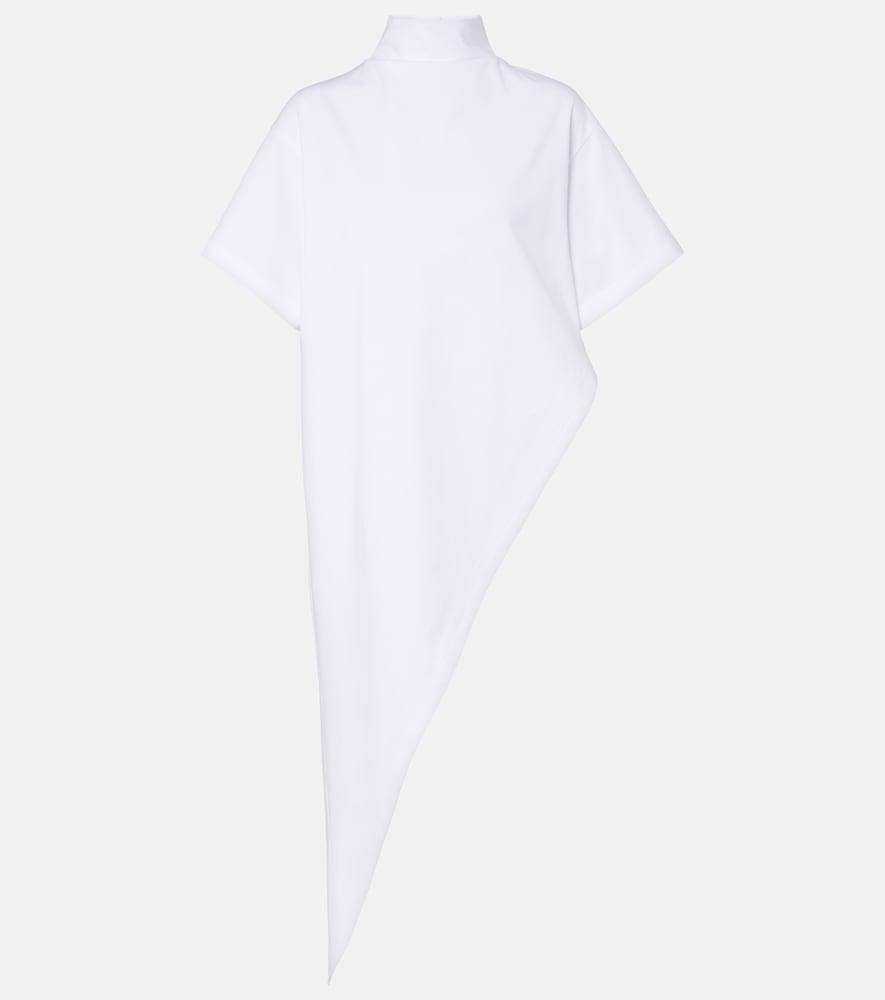 alaïa asymmetric cotton jersey t-shirt