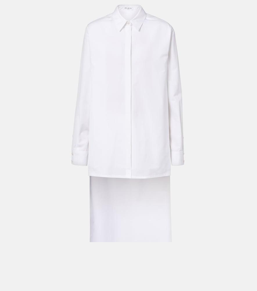 alaïa asymmetric cotton poplin shirt