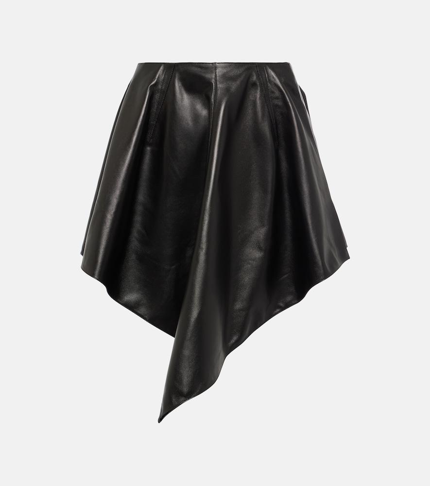 alaïa asymmetric leather miniskirt