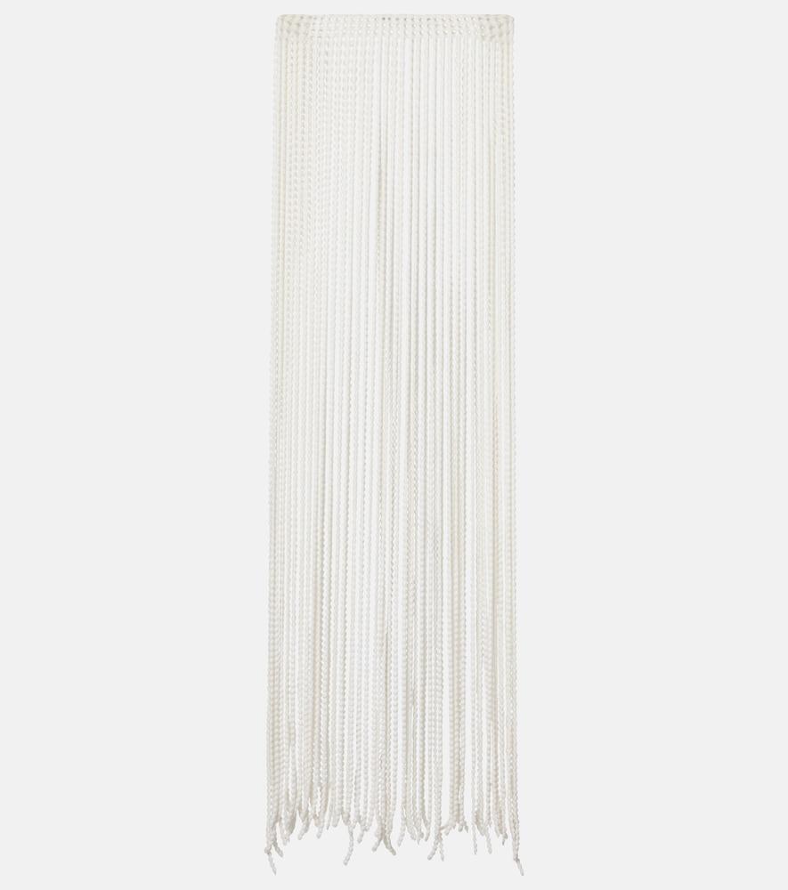 alaïa beaded fringed scarf
