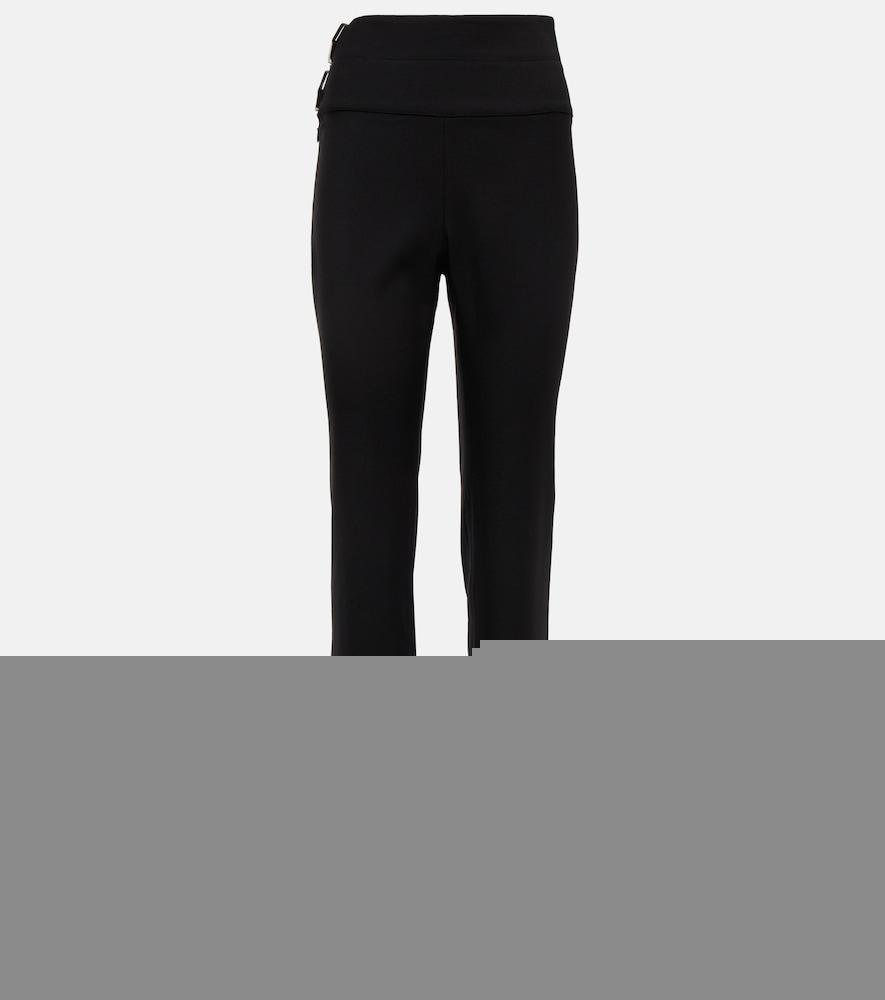 alaïa belted straight wool pants