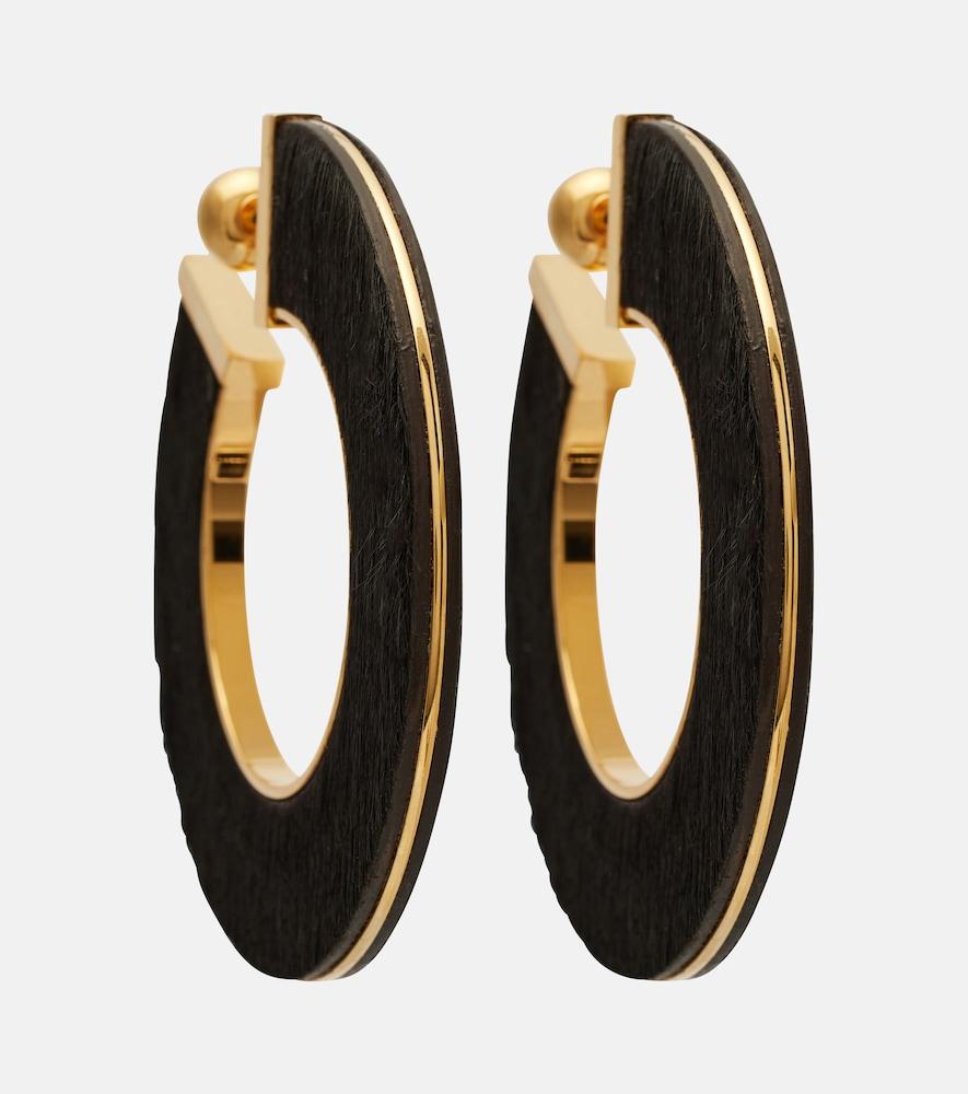 alaïa blade medium leather hoop earrings