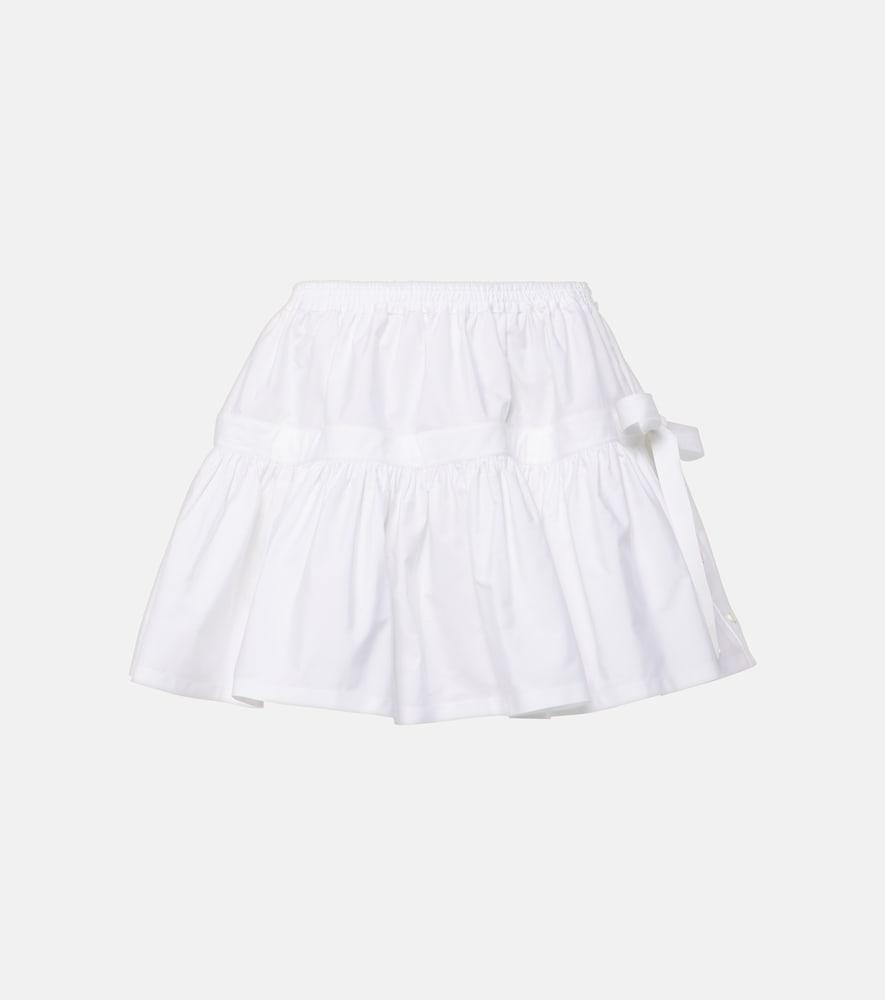 alaïa bow-detail ruffled miniskirt