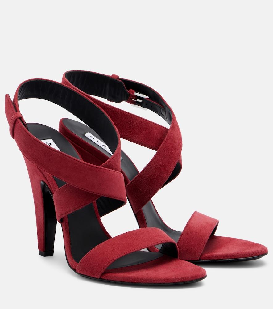 alaïa cone suede slingback sandals