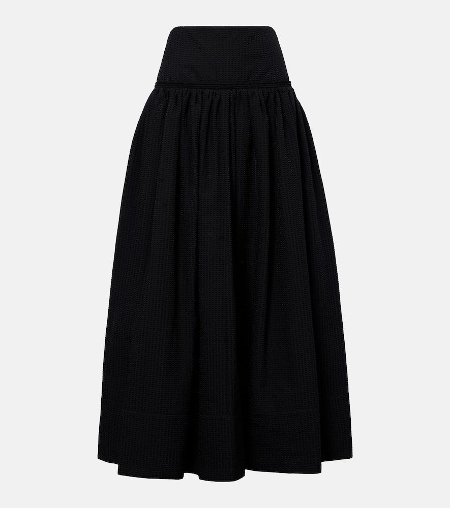alaïa cotton-blend maxi skirt