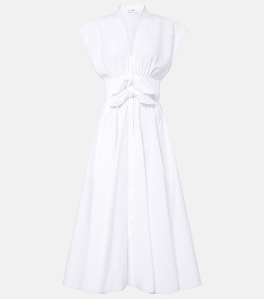 alaïa cotton poplin midi dress