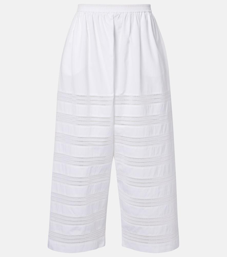 alaïa cotton poplin wide-leg culottes
