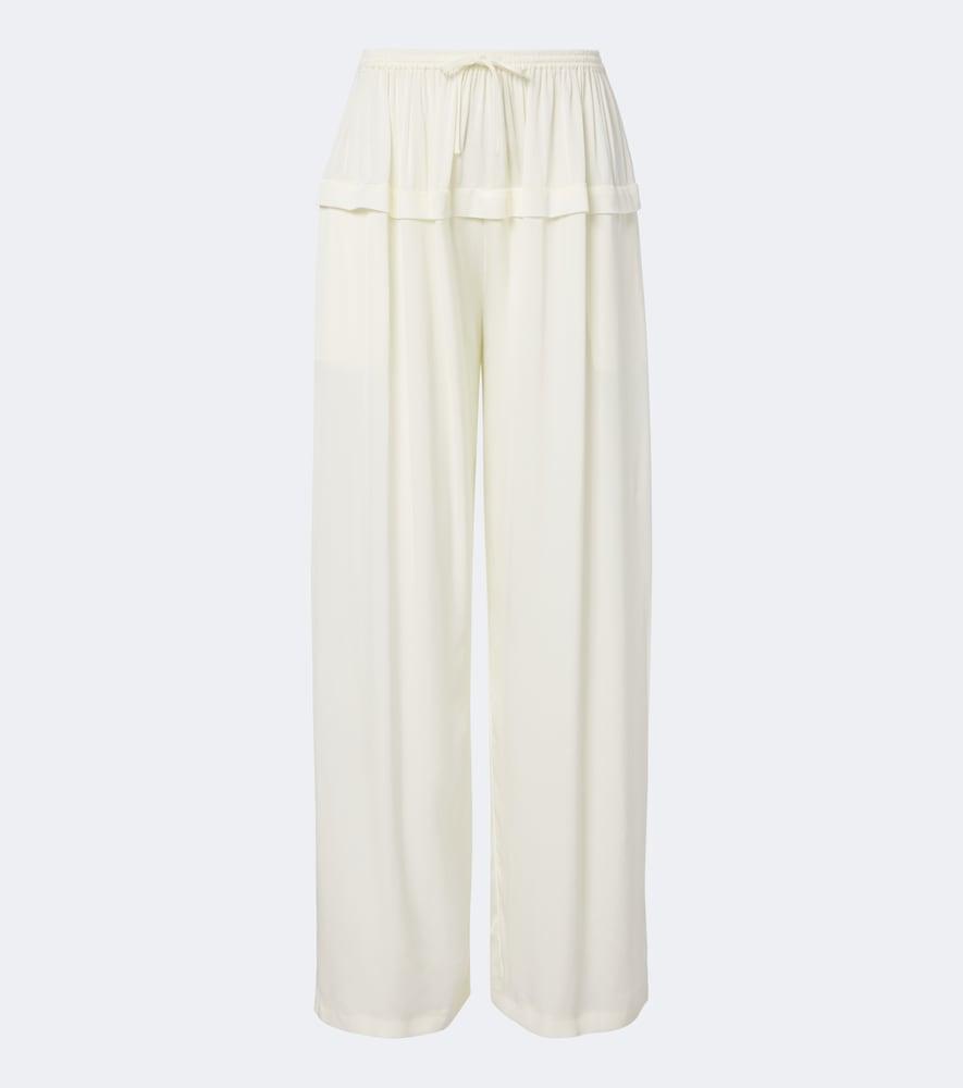 alaïa crêpe wide-leg pants