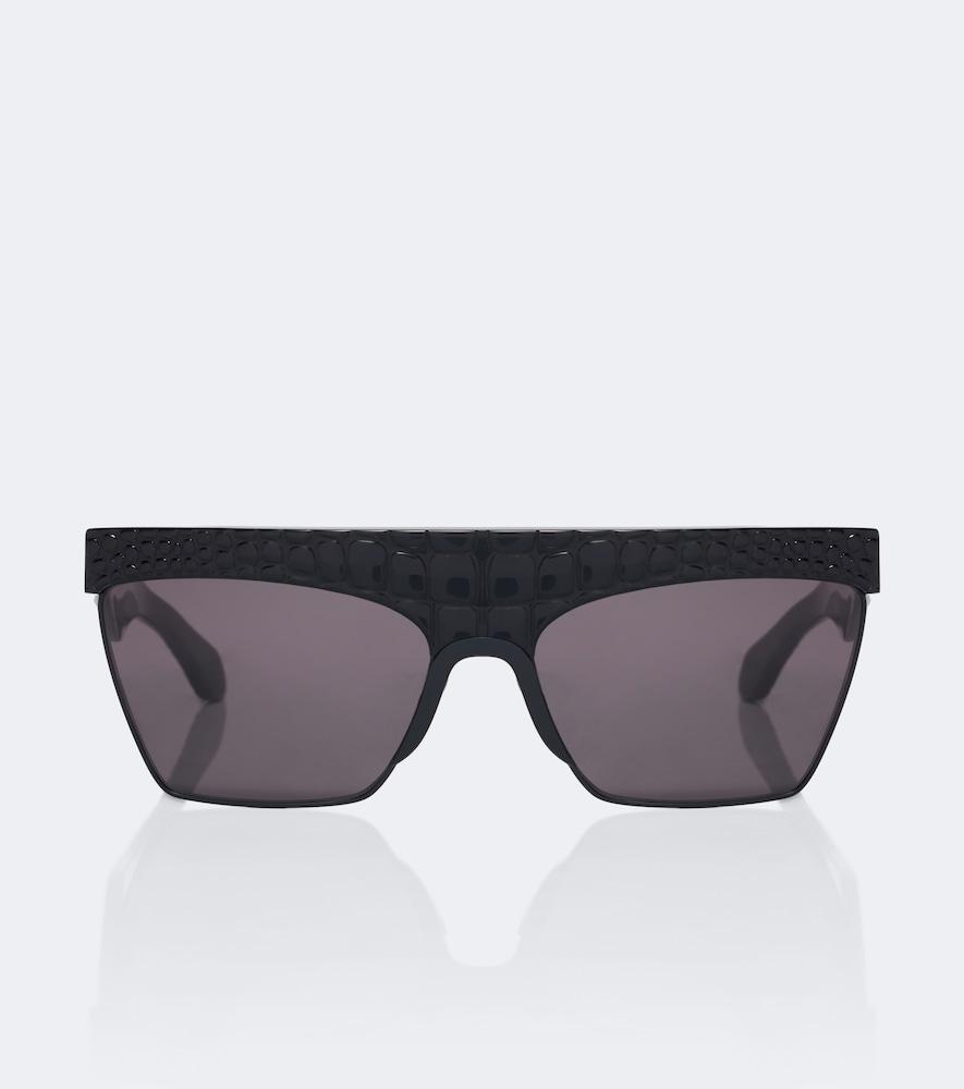 alaïa croc-effect flat-top sunglasses