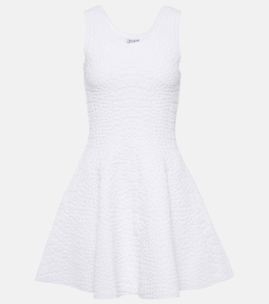 alaïa croc-effect knitted minidress
