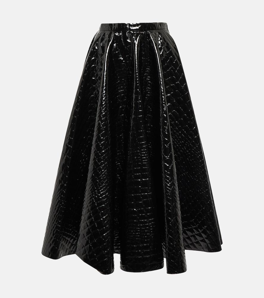 alaïa croc-effect midi skirt