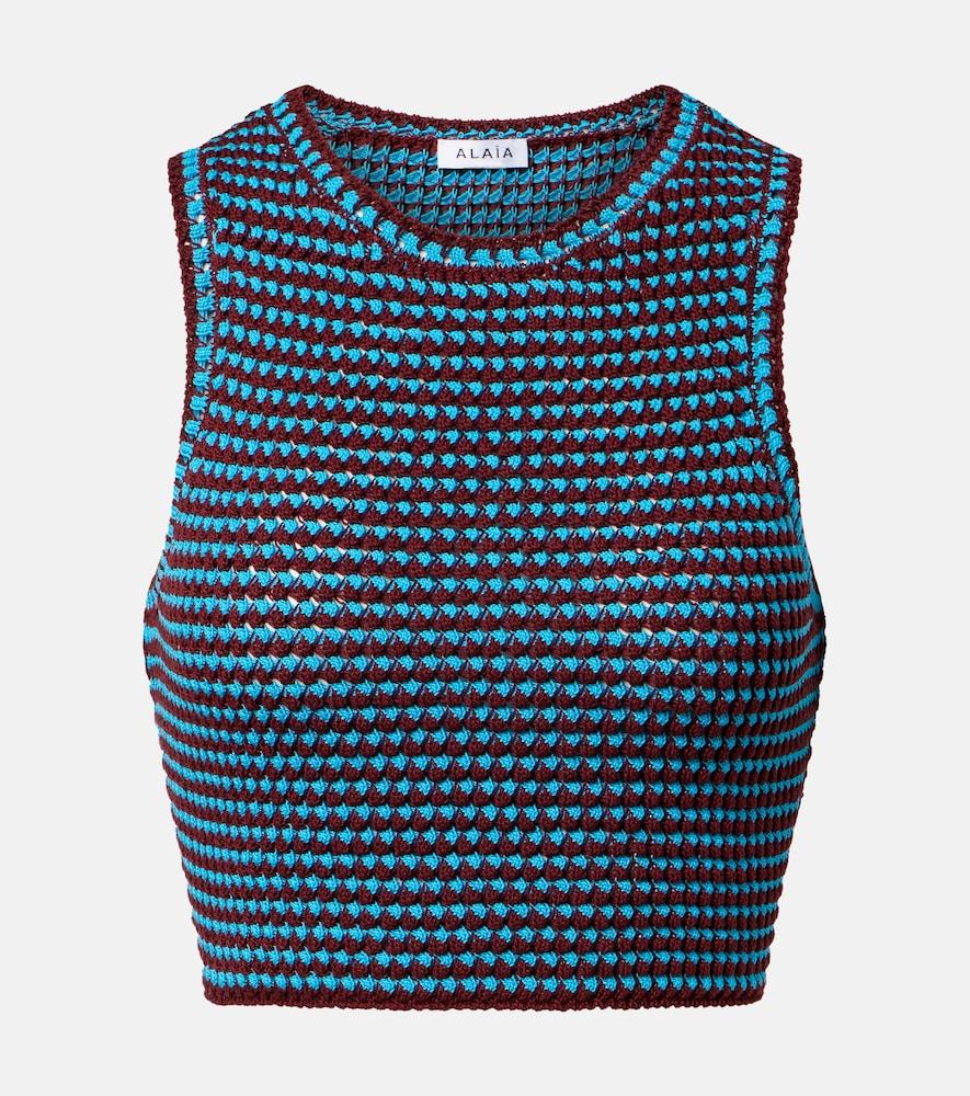 alaïa crochet cotton crop top