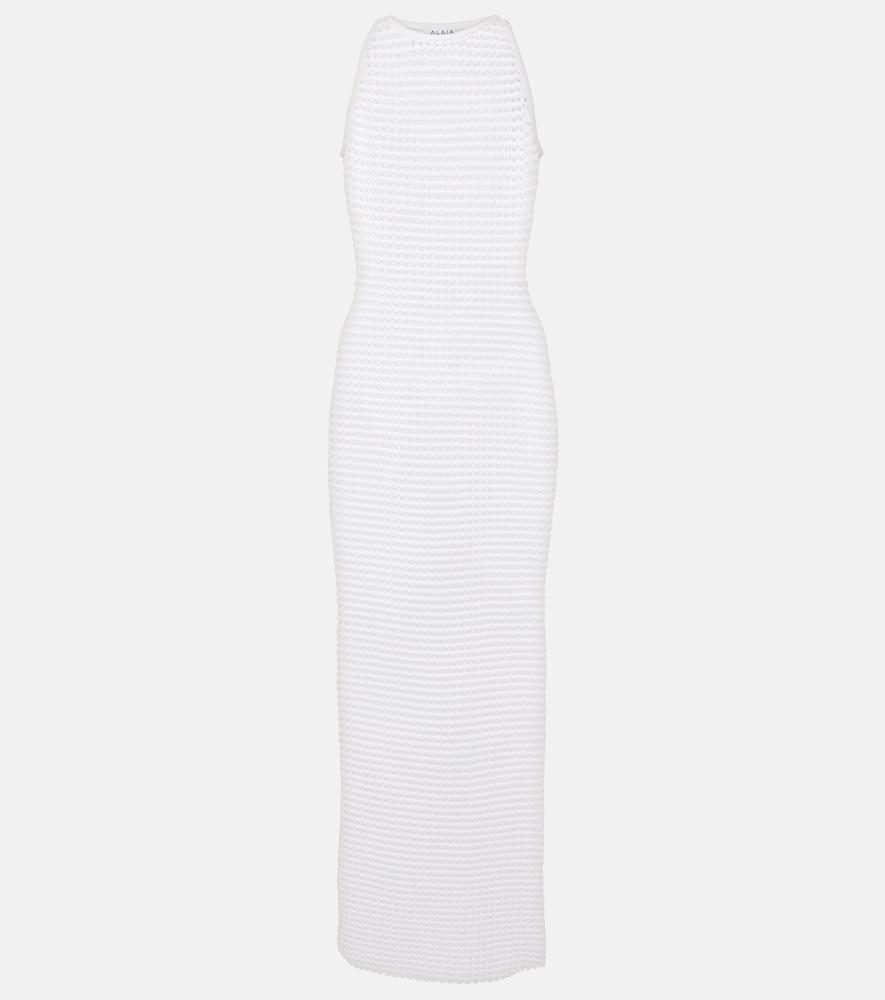alaïa crochet maxi dress