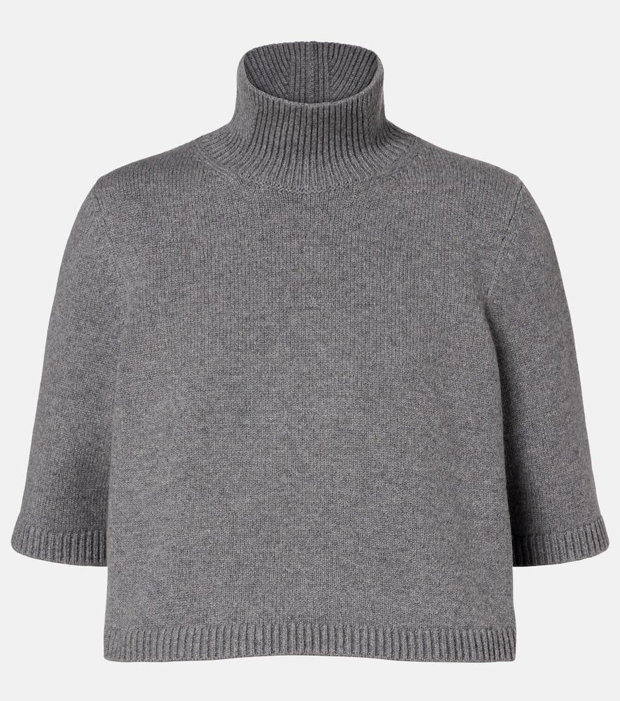 alaïa cropped cashmere-blend turtleneck top