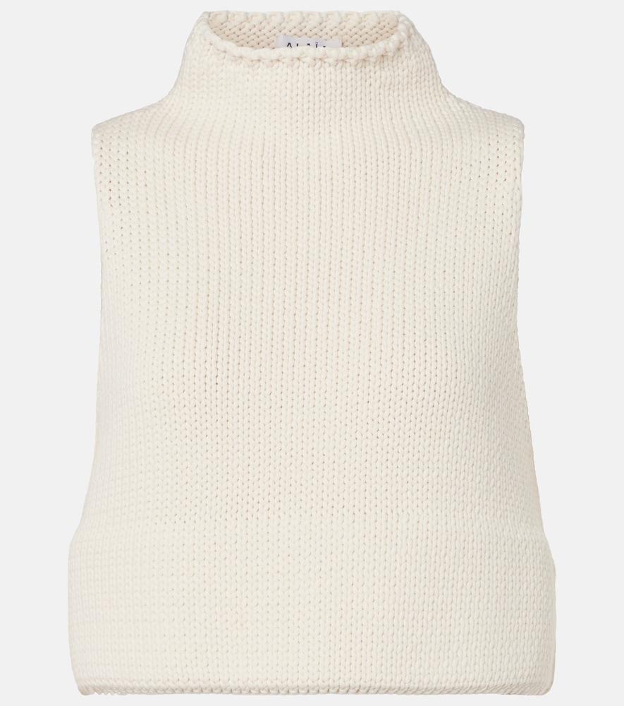 alaïa cropped cotton-blend top