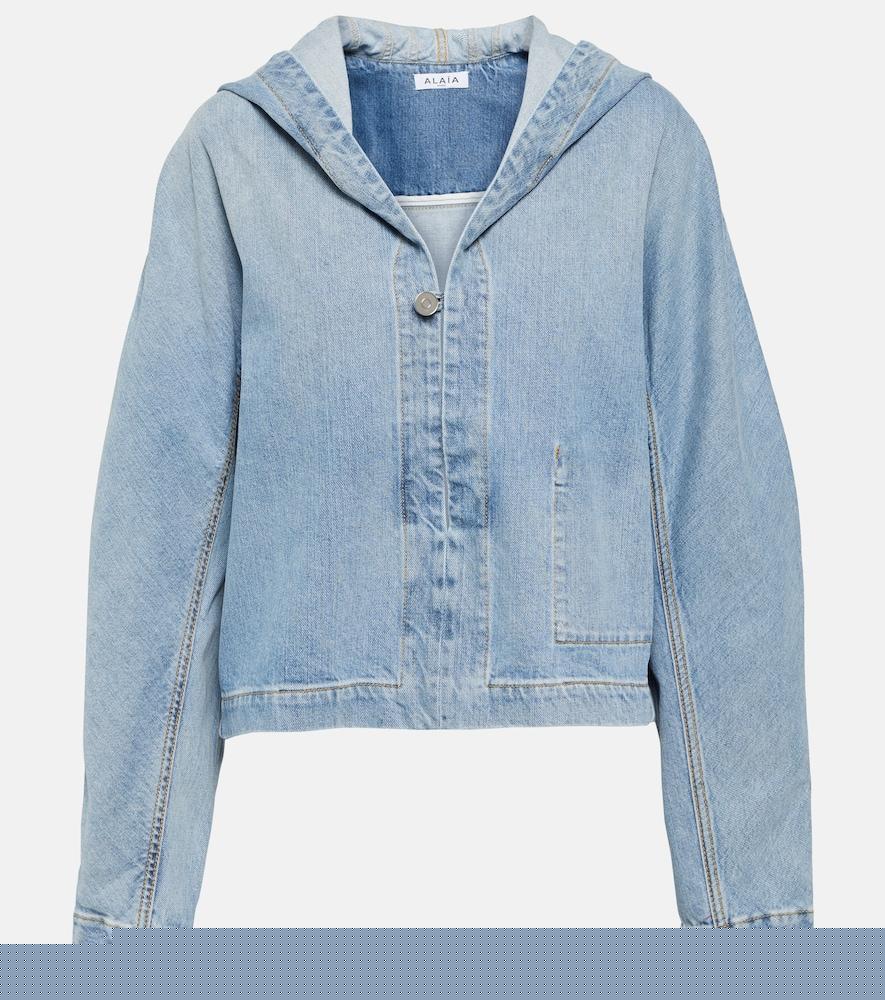 alaïa cropped denim jacket