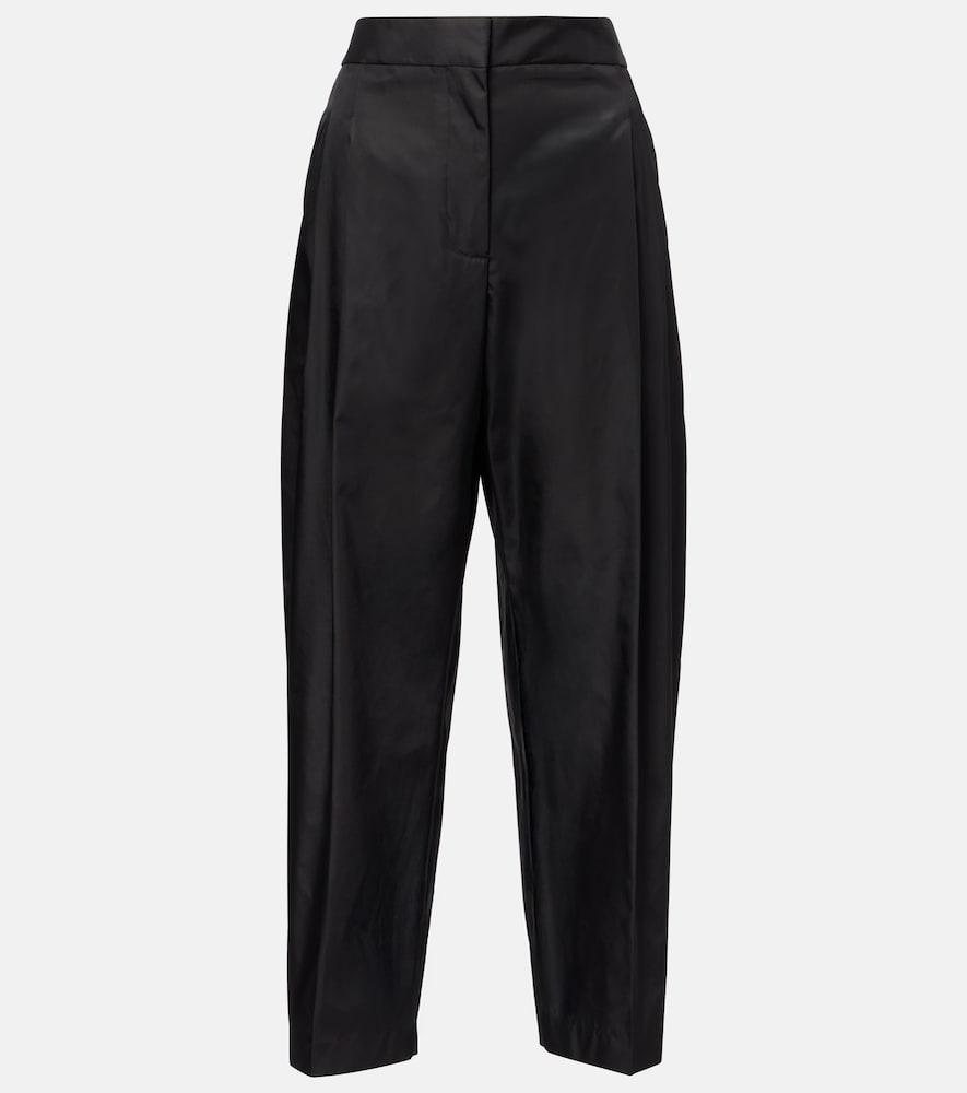 alaïa cropped high-rise satin tapered pants