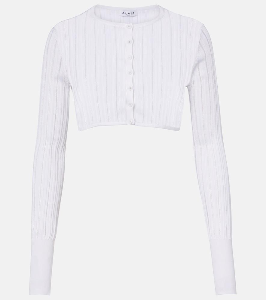 alaïa cropped knitted cardigan