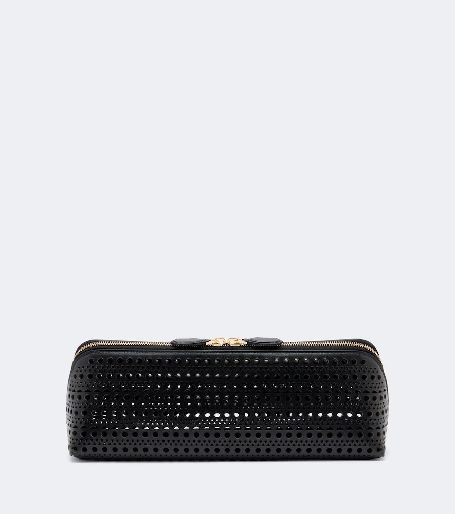 alaïa delta small leather clutch