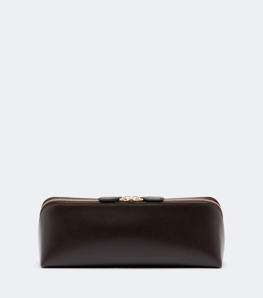 alaïa delta small leather clutch