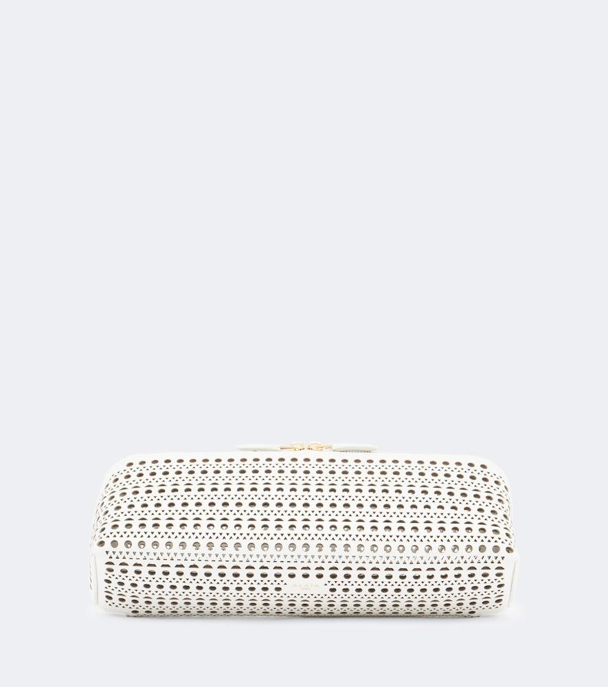 alaïa delta small leather clutch