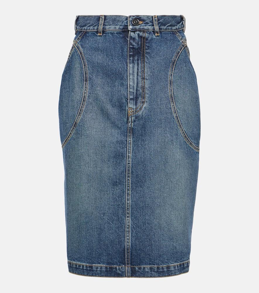 alaïa denim pencil skirt