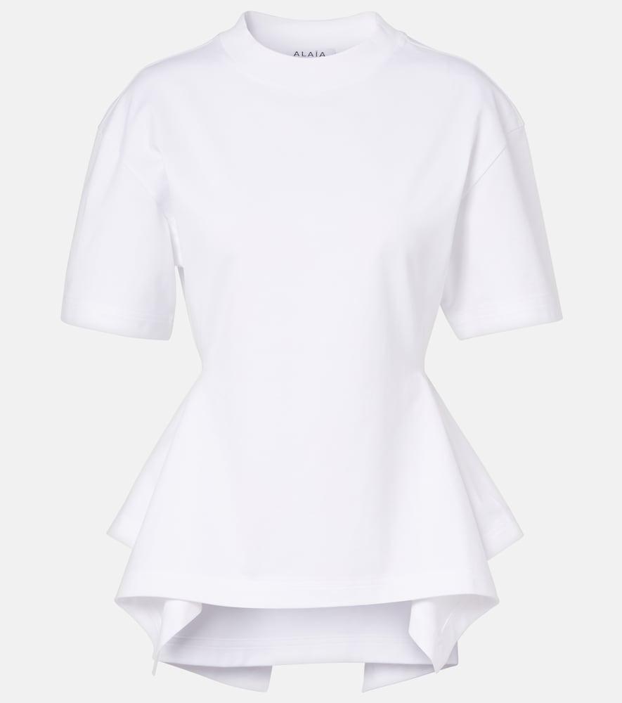 alaïa draped cotton jersey t-shirt