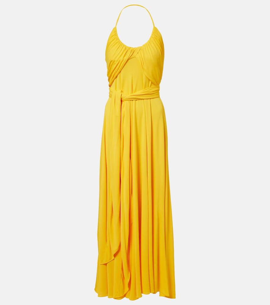 alaïa draped halterneck jersey maxi dress