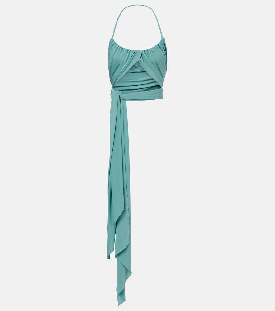 alaïa draped halterneck top