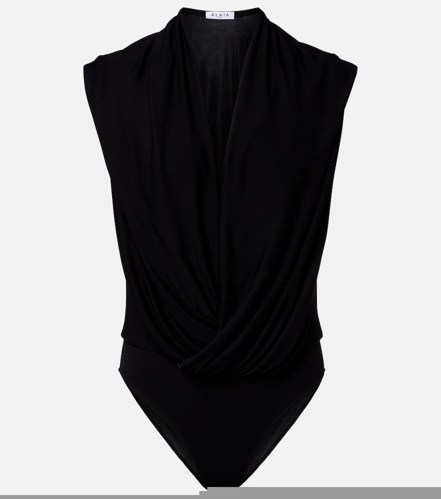 alaïa draped jersey bodysuit